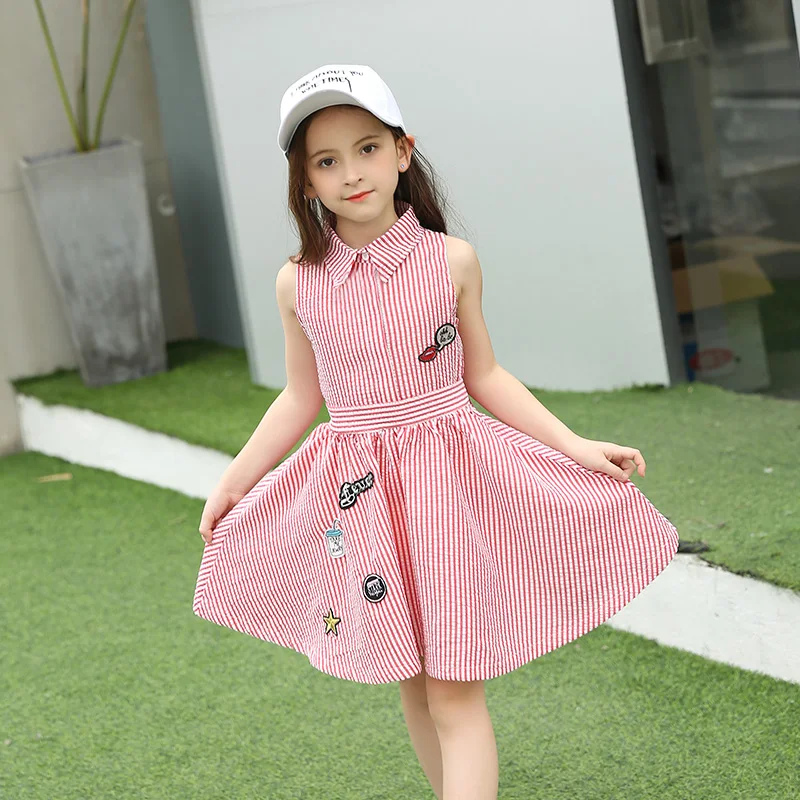 Платья для девочек-подростков летняя стильная стандартная одежда девочек