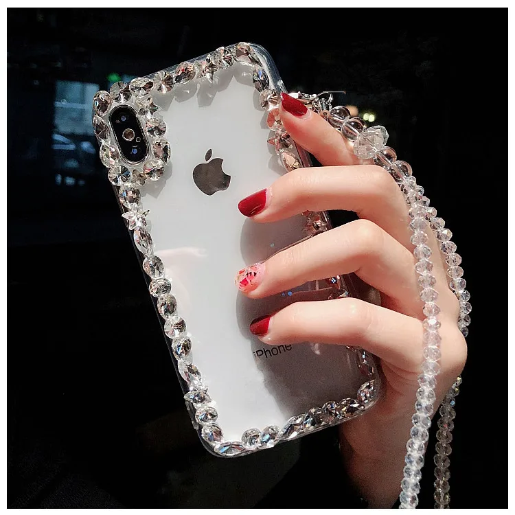 XSMYiss Bling С кристалалми и стразами чехол на заднюю панель из ТПУ чехол для телефона чехол для iphone X 11 Pro MAX 5S 6 6s 7 8 Plus XR Xs Max Защитный чехол