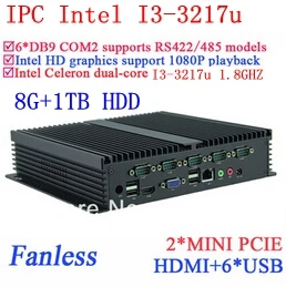 Лучшие промышленные компьютеры i3 с гигабитным Ethernet 6 USB COM 8 ГБ ОЗУ ТБ HDD WIN7 WIN8 LINUX NAS