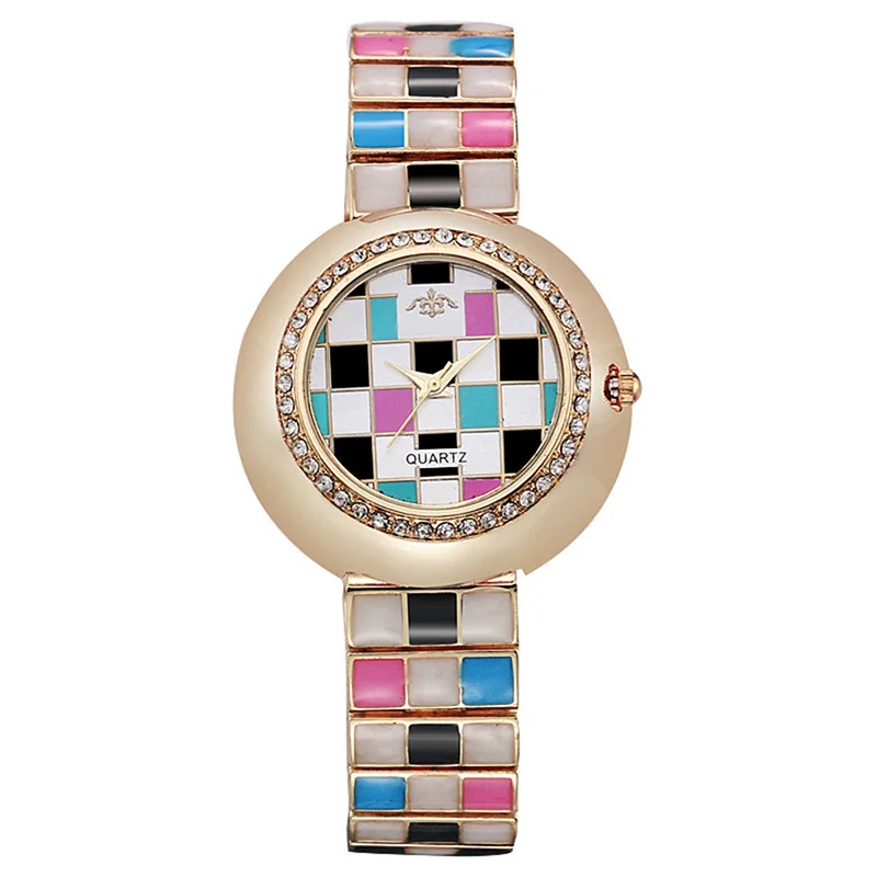 Новинка 2017 женские модные кварцевые часы с бриллиантами браслет из нержавеющей