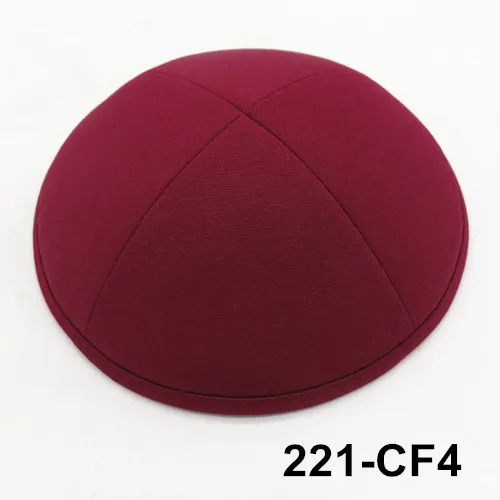 При покупке более 5 лотов(50 шт) будет be10% скидка хлопок саржа 19 см Kippah Kippa Skullies beanie еврей Yarmullka - Цвет: 221 CF4 wine red