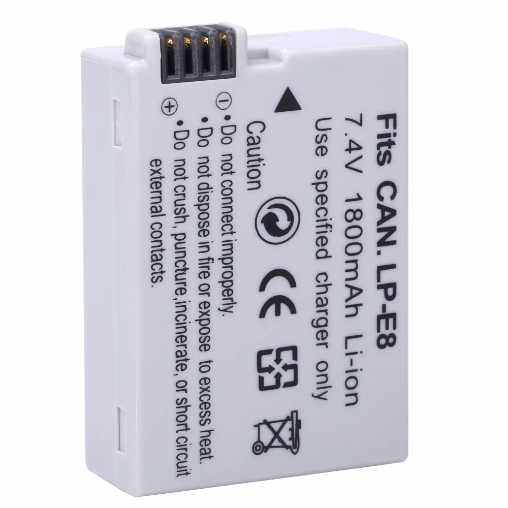 

4pcs 1800mAh LP-E8 LPE8 Camera Battery Bateria + LCD USB Dual Charger For Canon EOS 550D 600D 650D 700D Rebel X4 X5 X6i X7 2i