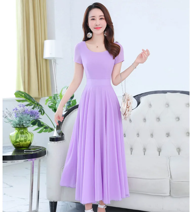 Фиолетовый зеленый цвет: красный черный белый шифоновое платье Robe femme на каждый