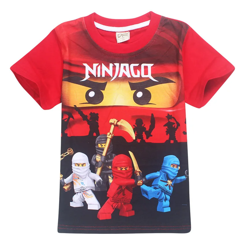 Ниндзя Футболки для мальчиков 2019 лето и принтом LEGO Ninjago футболки девочек футболка