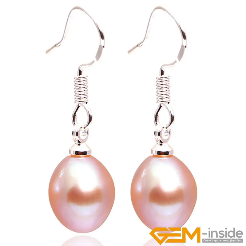 

7-8mm x 9-10mm Freshwater Pearl Earrings Silver Plated Dangle Hook Earring Gift For Women Fashion Jewelry Gift for Mother