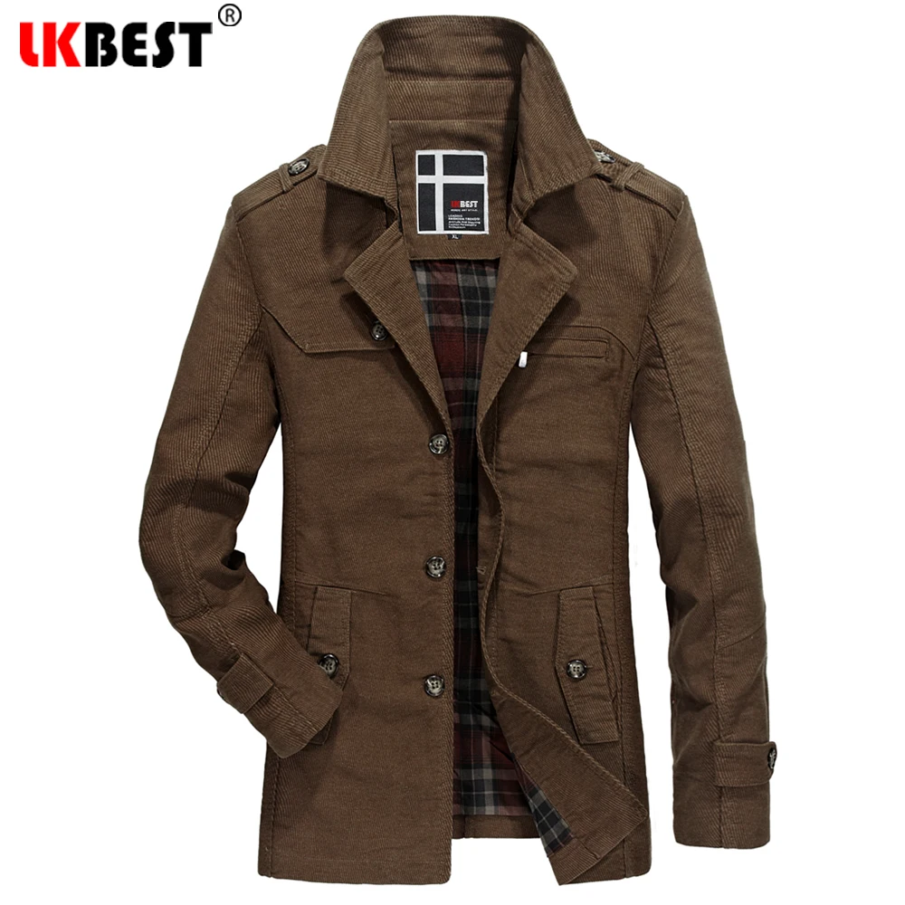 

LKBEST New winter trench coat men Cotton winter jacket men Windproof long jacket men Casual Slim fit Windbreaker Outerwear FY18