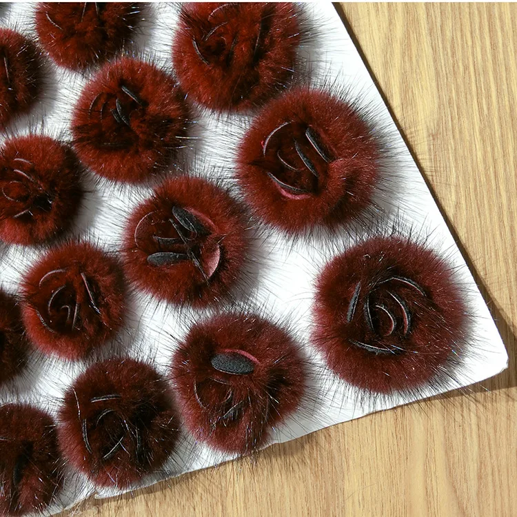 

10pcs DIY Rose Flower Pompon 5cm Mink Pompoms Fur balls for Sewing On scarf shoes Hats iphone fur pom pom DIY Crafts Accessories