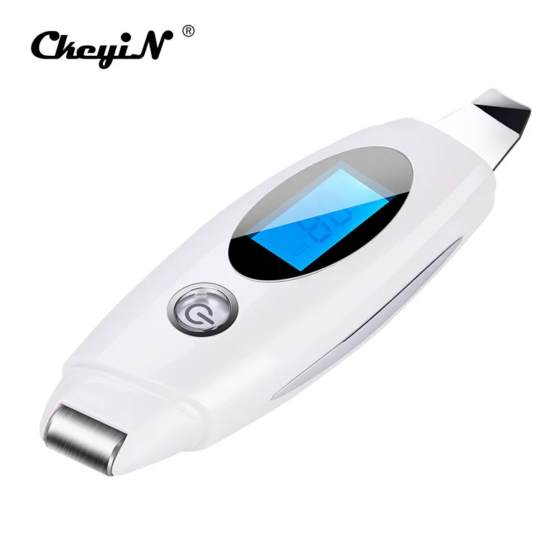 

LCD Ultrasonic Galvanic Ion Skin Scrubber Peeling Pore Cleanser EMS Face Lifting Whitening Rechargeable Facial Cleansing Device