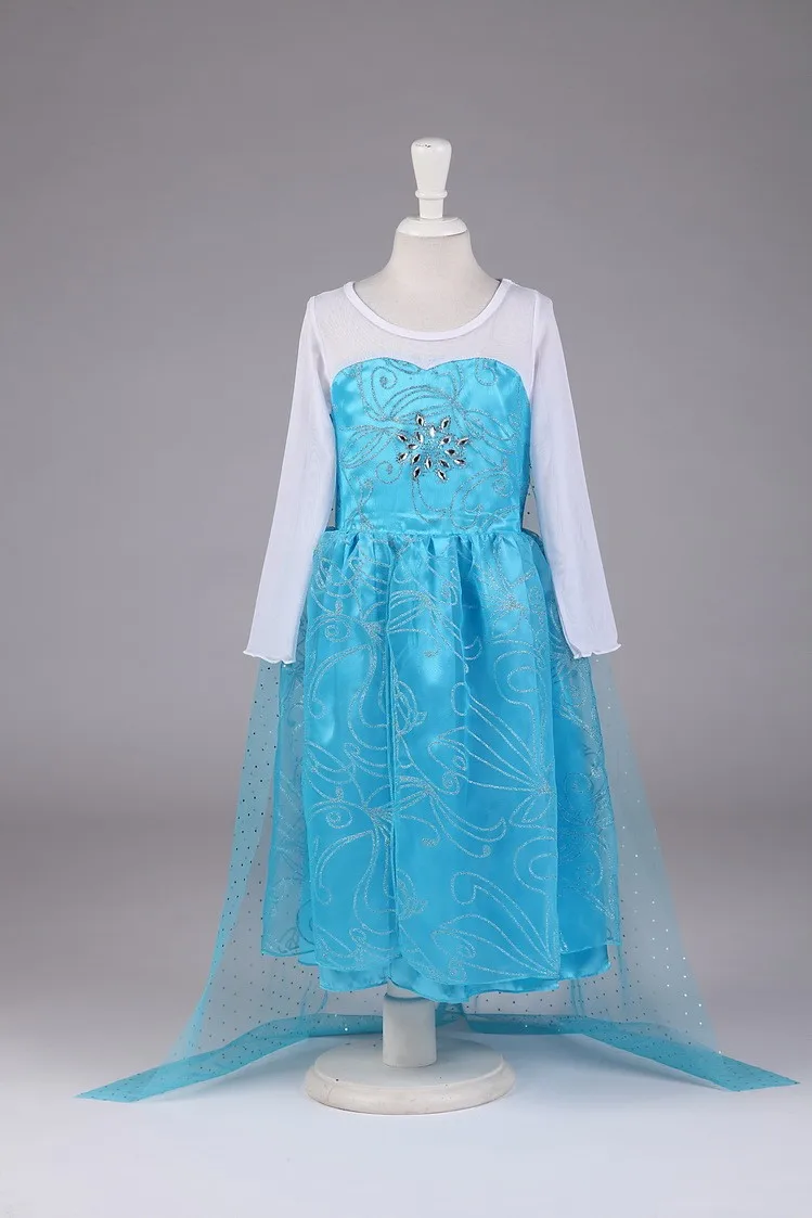 Платье Эльзы платье принцессы для девочек вечернее с вышивкой и блестками костюм