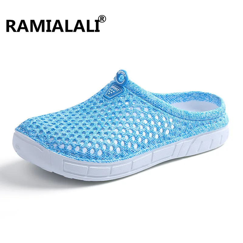 Синий Ramialali/пляжные шлепанцы; женские летние новые массажные тапочки ЕВА; женские сандалии; модные открытые женские прогулочные Тапочки - Цвет: Синий