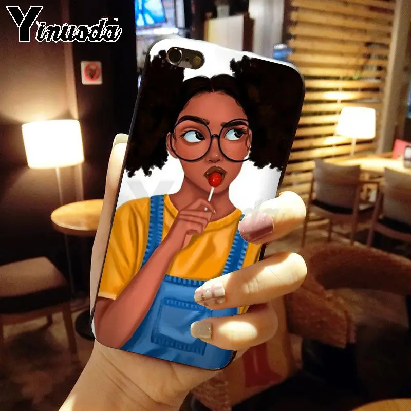 Yinuoda coque для iphone 11 11pro max funda африканская красавица афро затяжки черная девушка