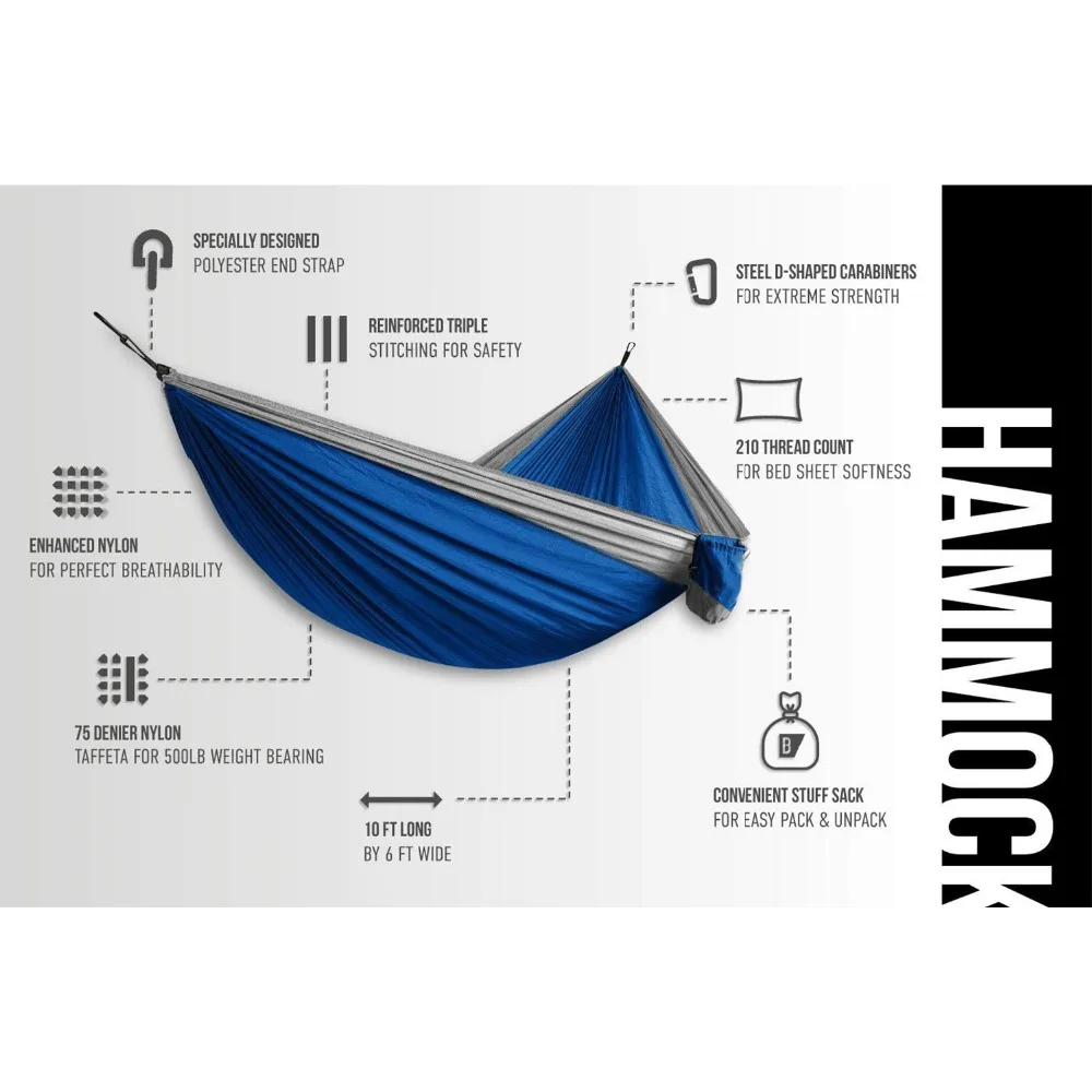 Ultralight Double Person Camping Hammock Survival Garden Hunting Leisure Travel Portable Parachute Hammocks Adventure Hamac | Мебель
