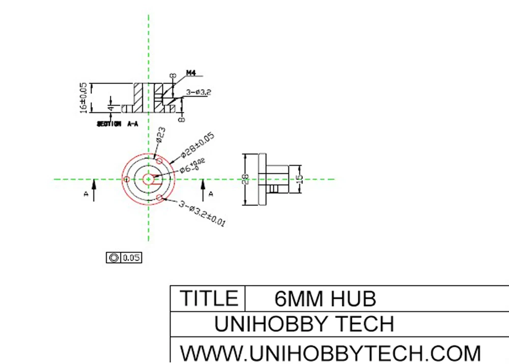 UniHobby UH18021 6-миллиметровая муфта вала двигателя Mecanum ступица ключа колеса Omni
