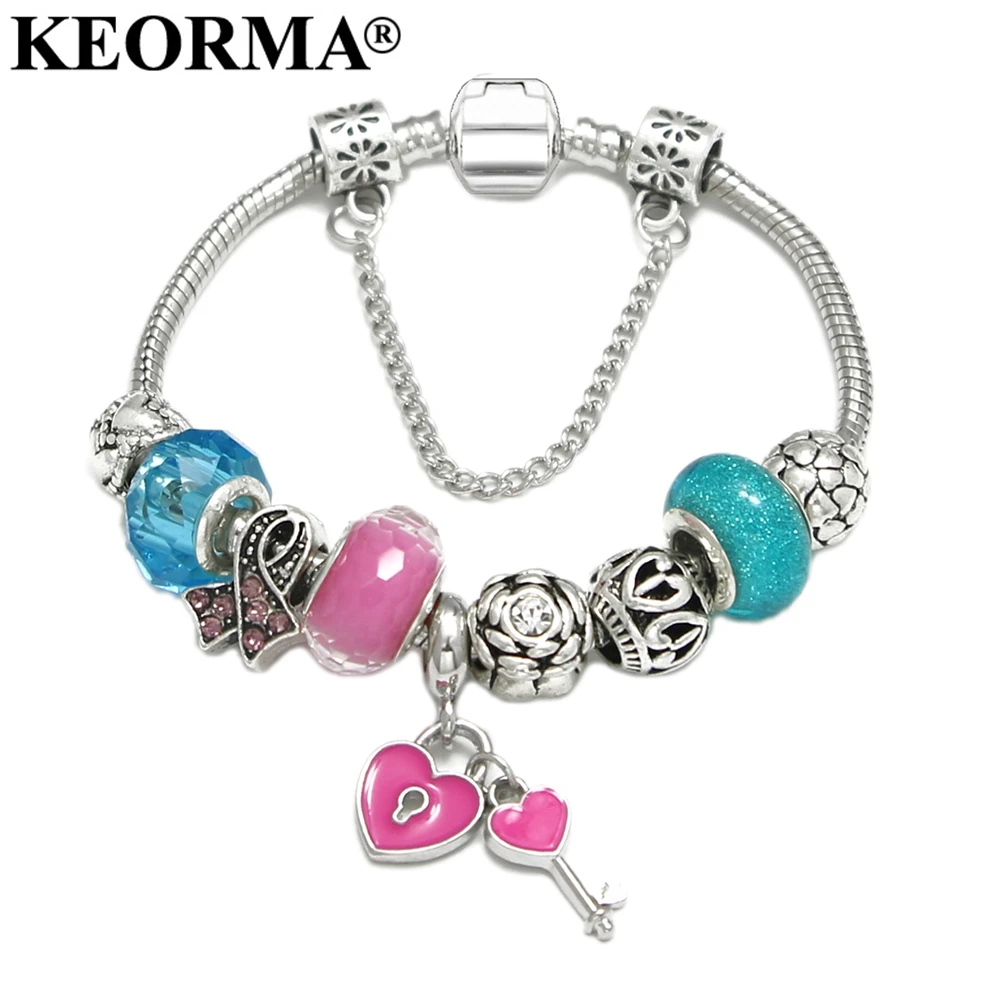 KEORMA украшения в русском и родном стиле розовый ключ кристалл сердце бусины