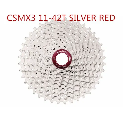 MX3 42T silver red Sunracing 10 скоростей CSMS3 CSMX3 11-40 t/11-42/11-46 t велосипед широкий диапазон MTB инструмент горный велосипед кассета руль - Цвет: MX3 42T silver red