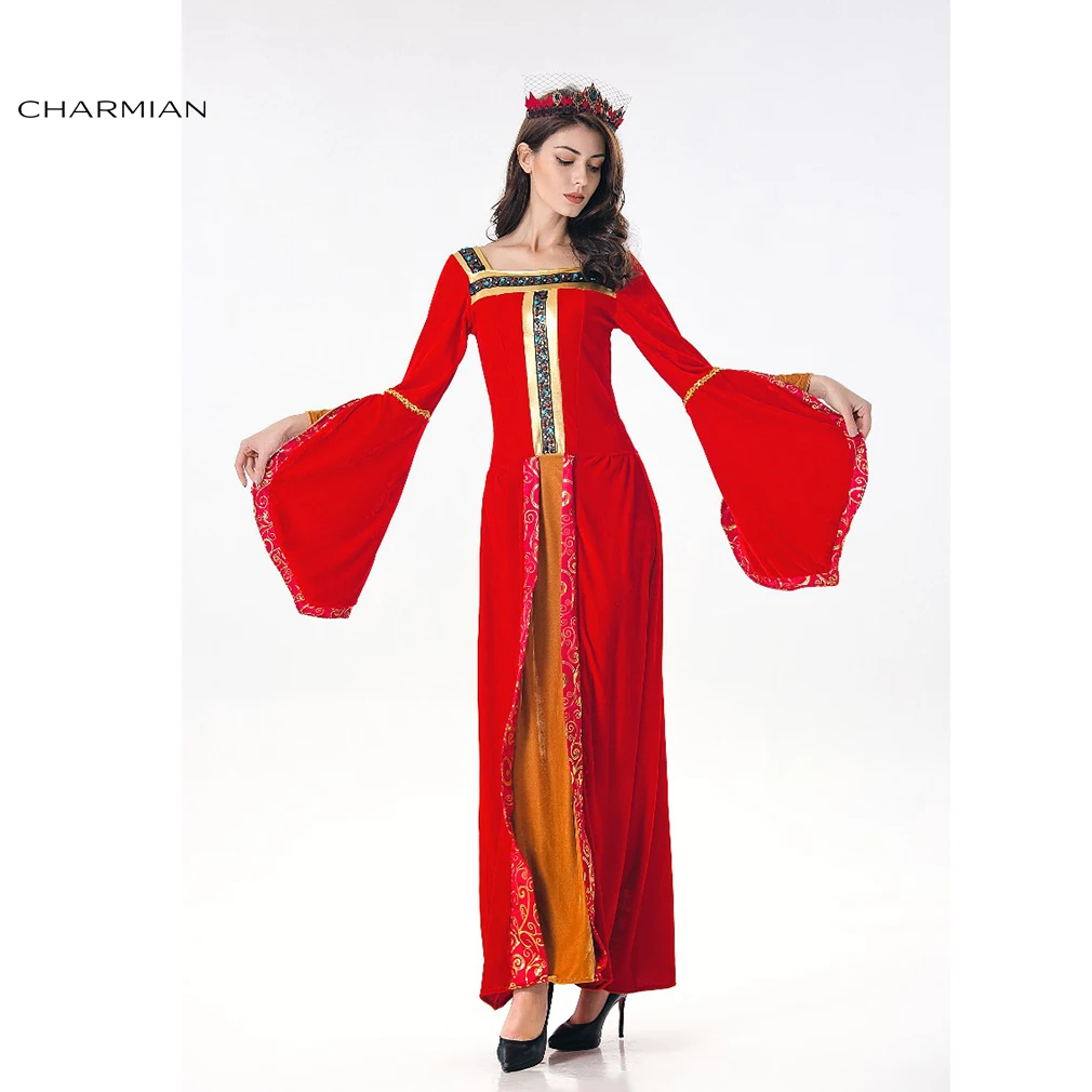 Charmian сексуальные костюмы на Хэллоуин для женщин Ретро Готический средневековый