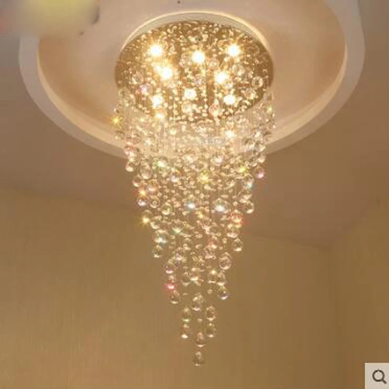 Двойная лестница спиральная люстра длинная вилла лестницы хрустальная