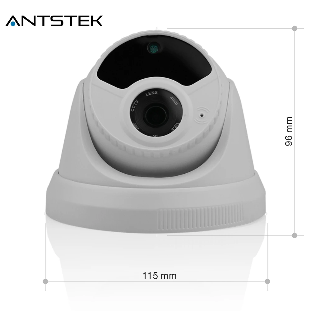 ANTSTEK Full HD 1080 P H.264 и H.265 Onvif Крытый 2MP инфракрасного купола Встроенный аудио IP Камера