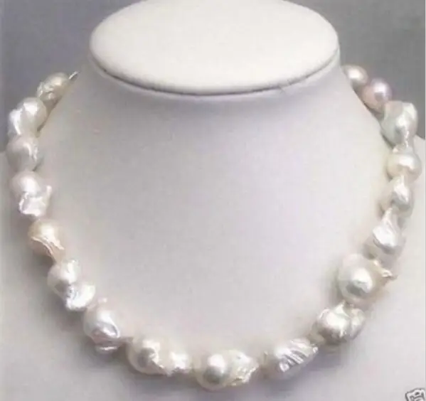 

Huge 12-16MM WHITE SOUTH BAROQUE PEARL NECKLACE 18" 36"