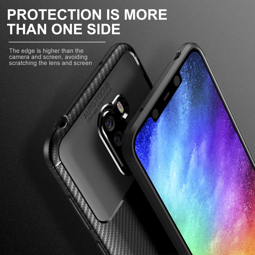 Мягкий ТПУ чехол из углеродного волокна для Xiaomi Pocophone F1 360 Полное заднее покрытие для Xiaomi Poco F1 чехол роскошный тонкий Чехол