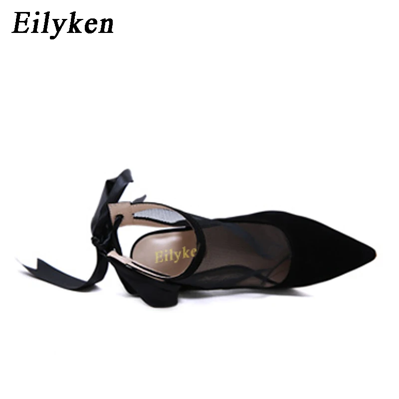Eilyken/Демисезонные женские туфли-лодочки; обувь на тонком каблуке с острым носком; пикантные ботинки «Челси» на шнуровке; туфли-лодочки; сандалии