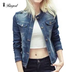 Куртка Rugod женская джинсовая, повседневная винтажная верхняя одежда, жакет из денима, базовая верхняя одежда, 2021