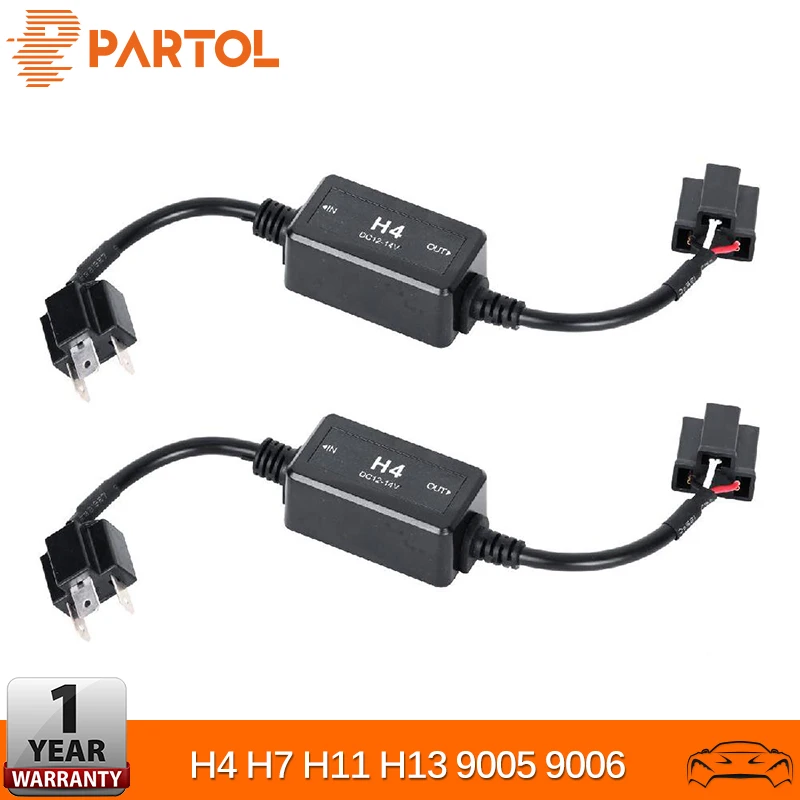 Partol H4 H13 H7 H8 H9 H11 HB3 9005 HB4 9006 автомобилей светодиодный лампы лампа с Canbus Свет декодер