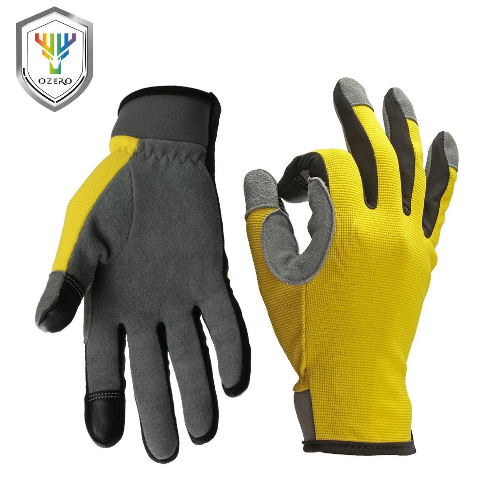 

OZERO Work Gloves Men Women Household Gloves Touchscreen Gloves Full Finger For Outdoor Cycling Gardening Fishing 8009