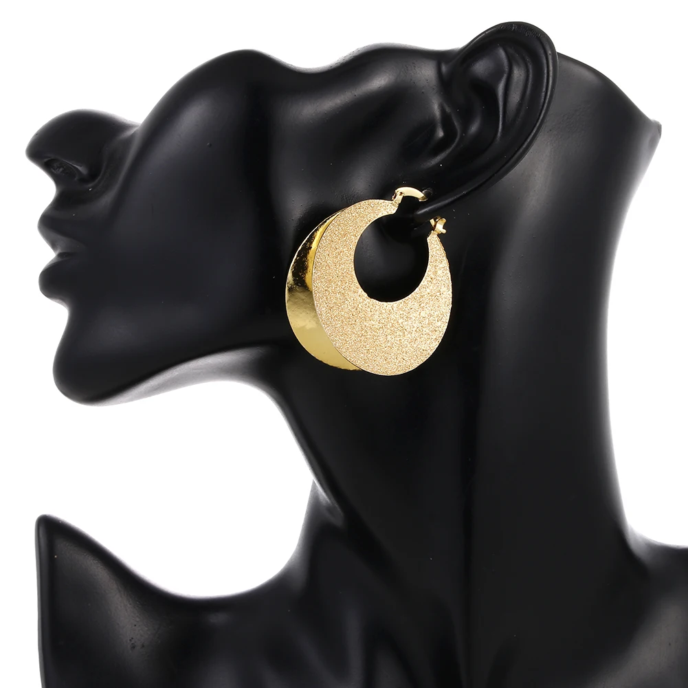 

Ethlyn Arab Items Round Earrings for Women Gold Color Senegal Jewelry African Bridal Wedding/Party Gift E121