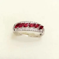 925 sterling silver with natural ruby ring female