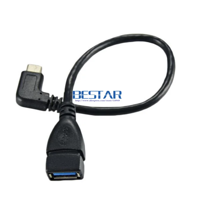 Адаптер OTG (100 шт./лот) двусторонний угол 90 градусов USB 3 1 Тип C к 0 A мама 25 см м для Mac