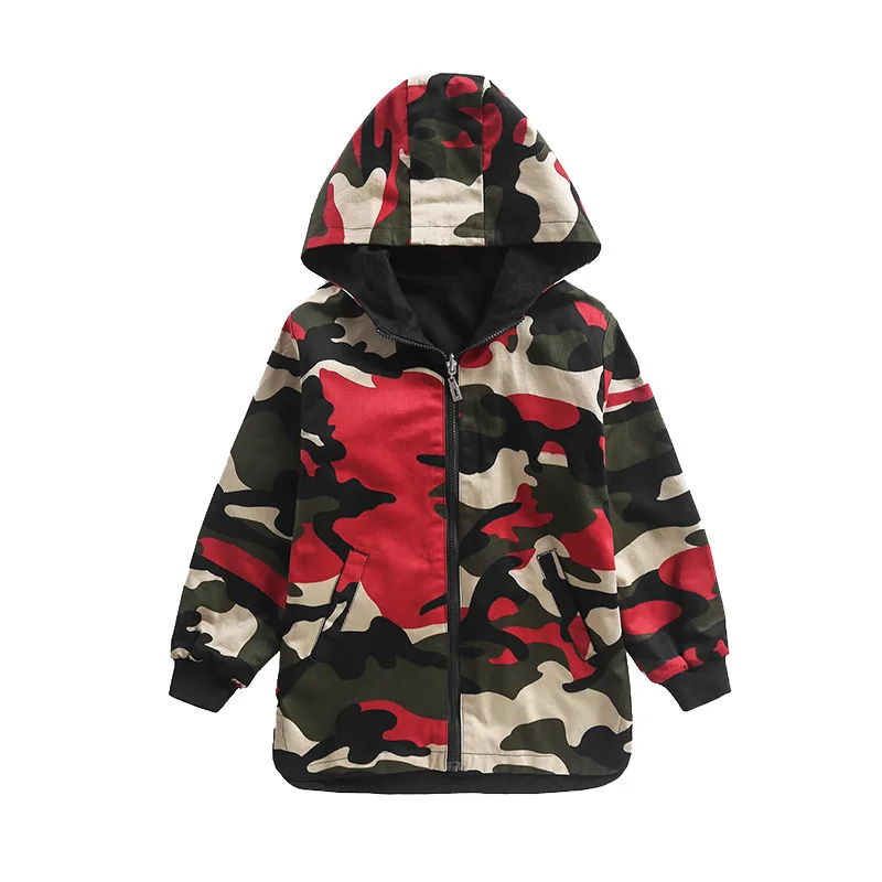 Весенняя камуфляжная куртка для мальчиков подростков верхняя одежда толстовки с
