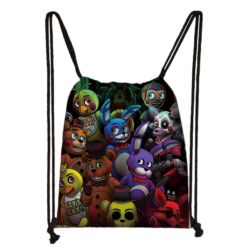 016 Five Nights At Freddy's Freddy Chica FNAF 3D Cartoon Kids Drawstring Backpack Shopping School Traveling Party Bags Gift - Цвет: 016