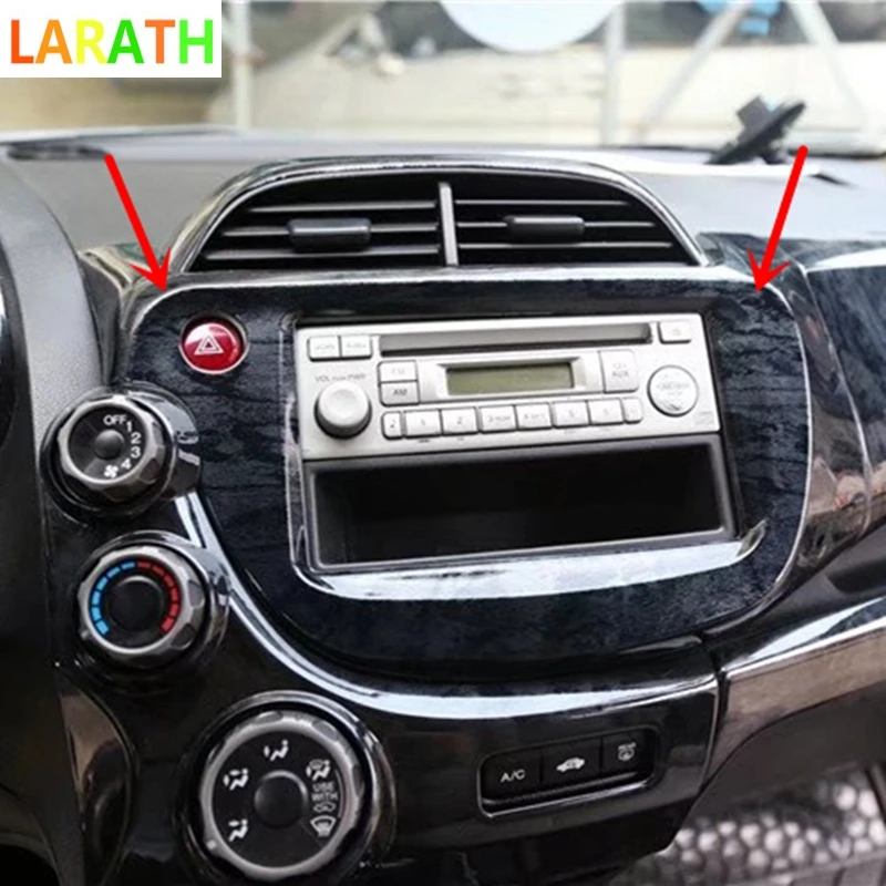 Для Honda Fit Jazz 2007-2012 углеродное волокно/Черное Красное дерево навигационный экран индикатор крышка отделка Авто покрытие автомобильные аксессуары