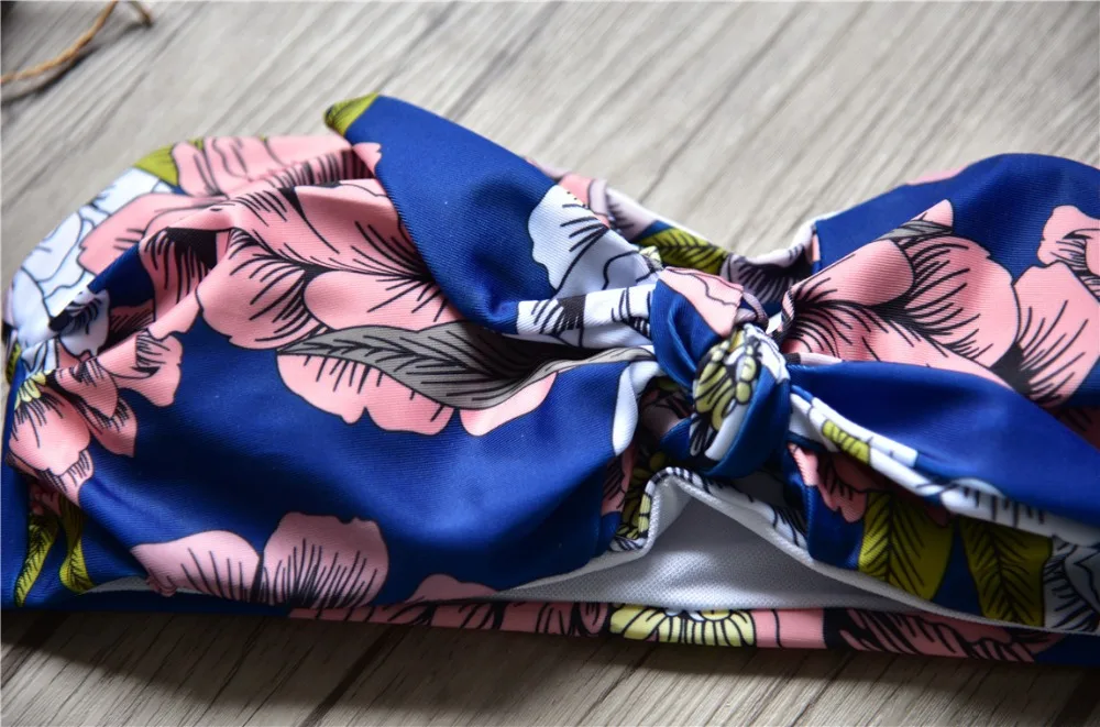 Midou Лук Купальник с узлом 2019 женский купальник бикини набор цветочный принт biquni