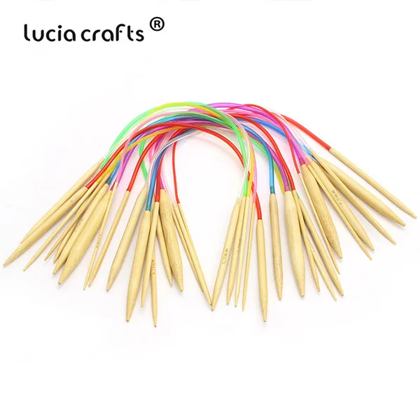 40cm Lucia crafts 18 шт./лот 40 см/80 см трубка из карбонизированного бамбука круговые спицы инструменты для шитья и рукоделия аксессуары J0101 - Цвет: 40cm