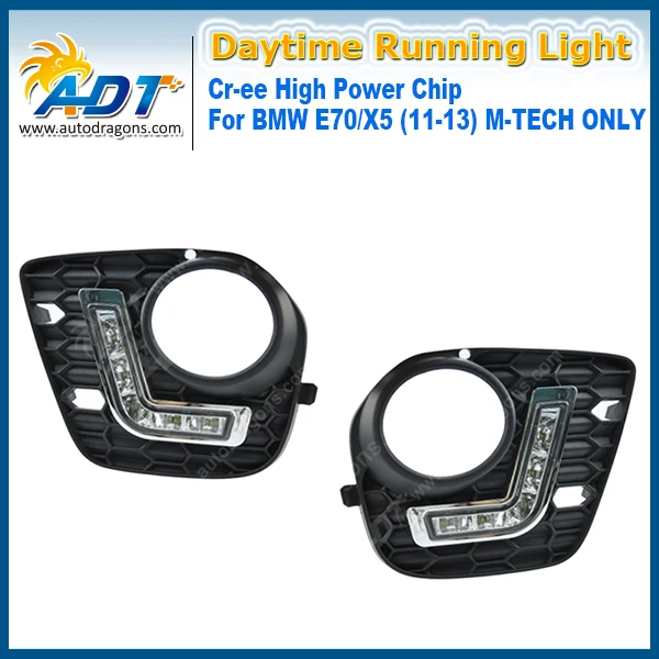 

Brightness 1100 Lumen LED Car Daytime Running Light 12V 5W*2 Cr High power for BMW E70/X5 11-13 M-TECH Only DRL Daylight Kit