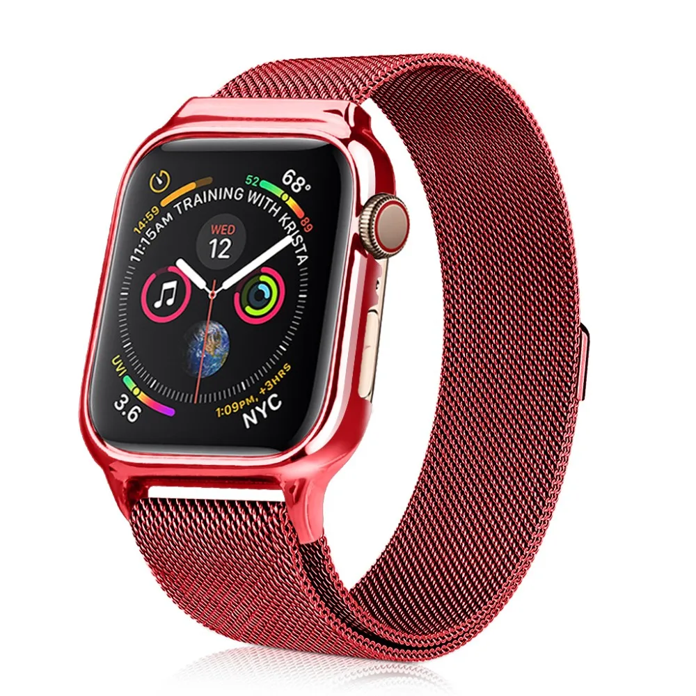 Металлический чехол с магнитной Миланской петлей для часов Apple Watch Series 4, 40 мм, 44 мм, ремешок для браслета iWatch 4