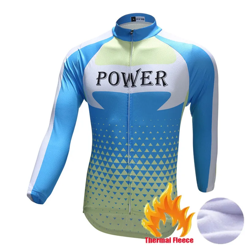 Порту зима Термальность флис Для мужчин с длинным рукавом Велоспорт трикотаж