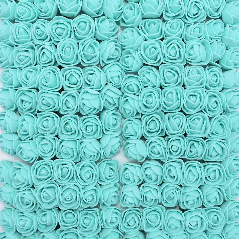 PE14 Teal 36/72 шт. 2 см мини пены розы искусственные цветы для свадьбы украшение автомобиля DIY, украшенные цветами; домашние туфли венок декоративный Свадебный букет поддельные цветок - Цвет: PE14 Teal