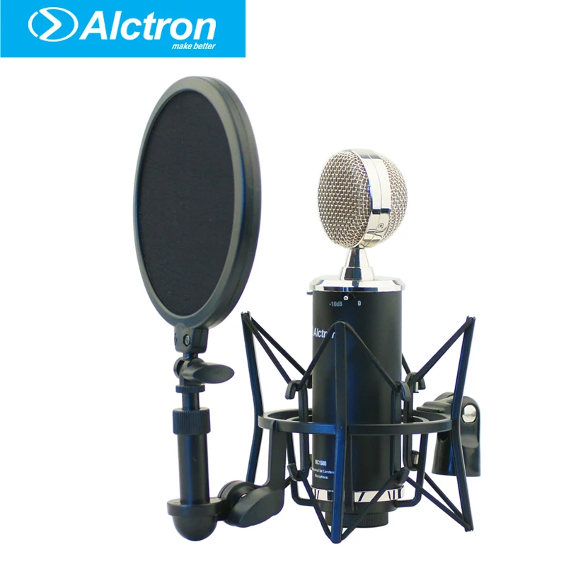 Профессиональный конденсаторный микрофон Alctron mc1500 для записи с попфильтром и