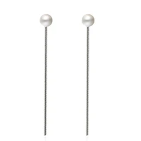925 sterling silver fashion pearl design long stud earrings for women jewelry valentines day gifts 2018 new hot sale wholesale
