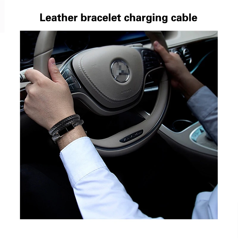 Быстрый зарядный usb кабель для путешествий унисекс панк резиновая оплетка кожа