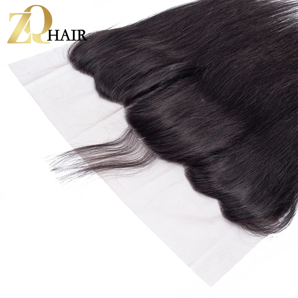 ZQ HAIR Pre- Colored Lace Frontal Closure 13X4 With Baby Hair Peruvian Straight 8-22inches Human Ear To Non-Remy | Шиньоны и парики