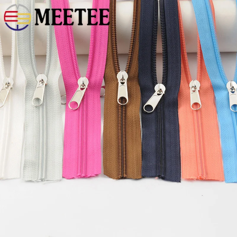 Meetee 5/10M 5 # нейлоновая кодовая застежка молния красочная двусторонняя открытая