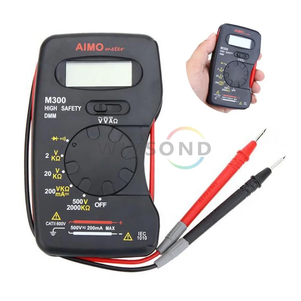 M061 AIMOM DMM мини встроенный карманный цифровой мультиметр Амперметр Вольтметр