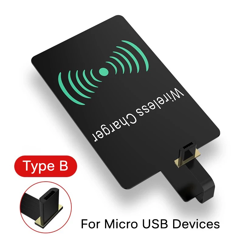 Micro USB Type B Быстрое беспроводное зарядное устройство Qi приемник для iPhone 6 7 Plus Универсальный зарядный приемник адаптер Pad катушка для телефона Micro usb type-C - Тип штекера: Micro USB Type B