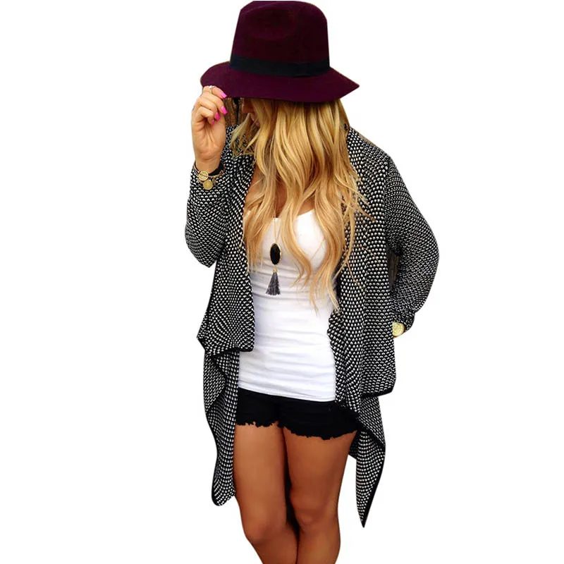 

COONIS Women Comfortable Cardigan Jacket Irregular Sweater Tops Coat Autumn Ladies Knitted Outwear Sweaters