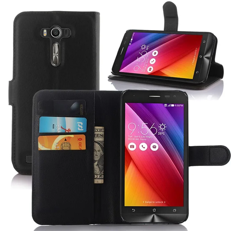 Модный кожаный чехол кошелек с зернистой текстурой для Asus ZenFone 2 Laser ZE550KL ZE551KL 5