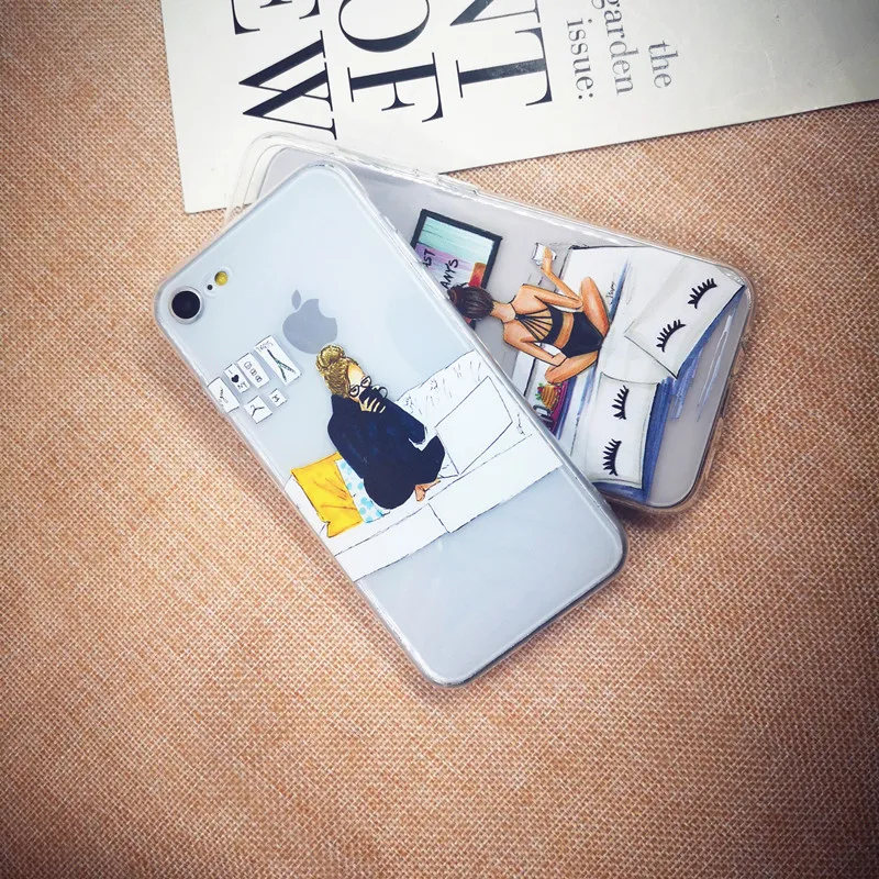 Силиконовый чехол для телефона iPhone X XS Max XR ананас девушка кошка перо чехлы 7 8 6 6s Plus